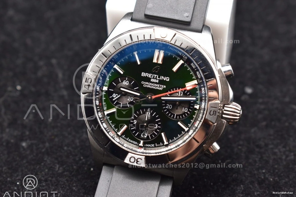 43mm 1:1 Thermal Navitimer BLS Chrono A Blk SS LE 430 Best B01 L-Green Version 0310